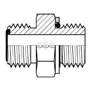 6068-06-12 : Adaptall Straight Steel Rigid Adapter, 11/16-16 UNF (-06) Male ORFS x M12 X 1.5 (12mm) Male Metric