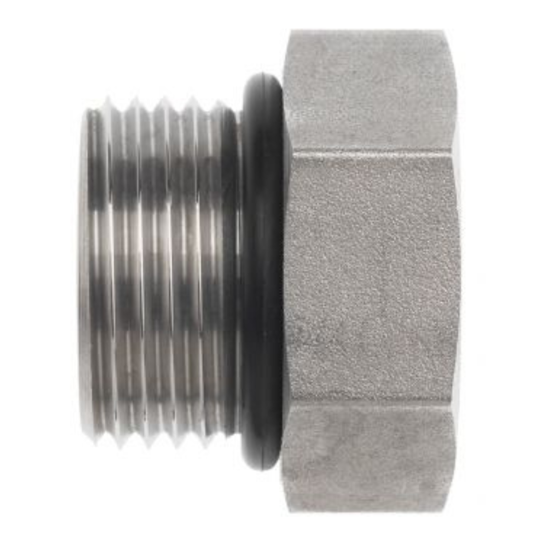 6405-32-16-O : OneHydraulics Straight Steel Rigid Adapter, 2-1/2-12 (-32) Male ORB x 1-11-1/2 (-16) Female NPT, 2000psi