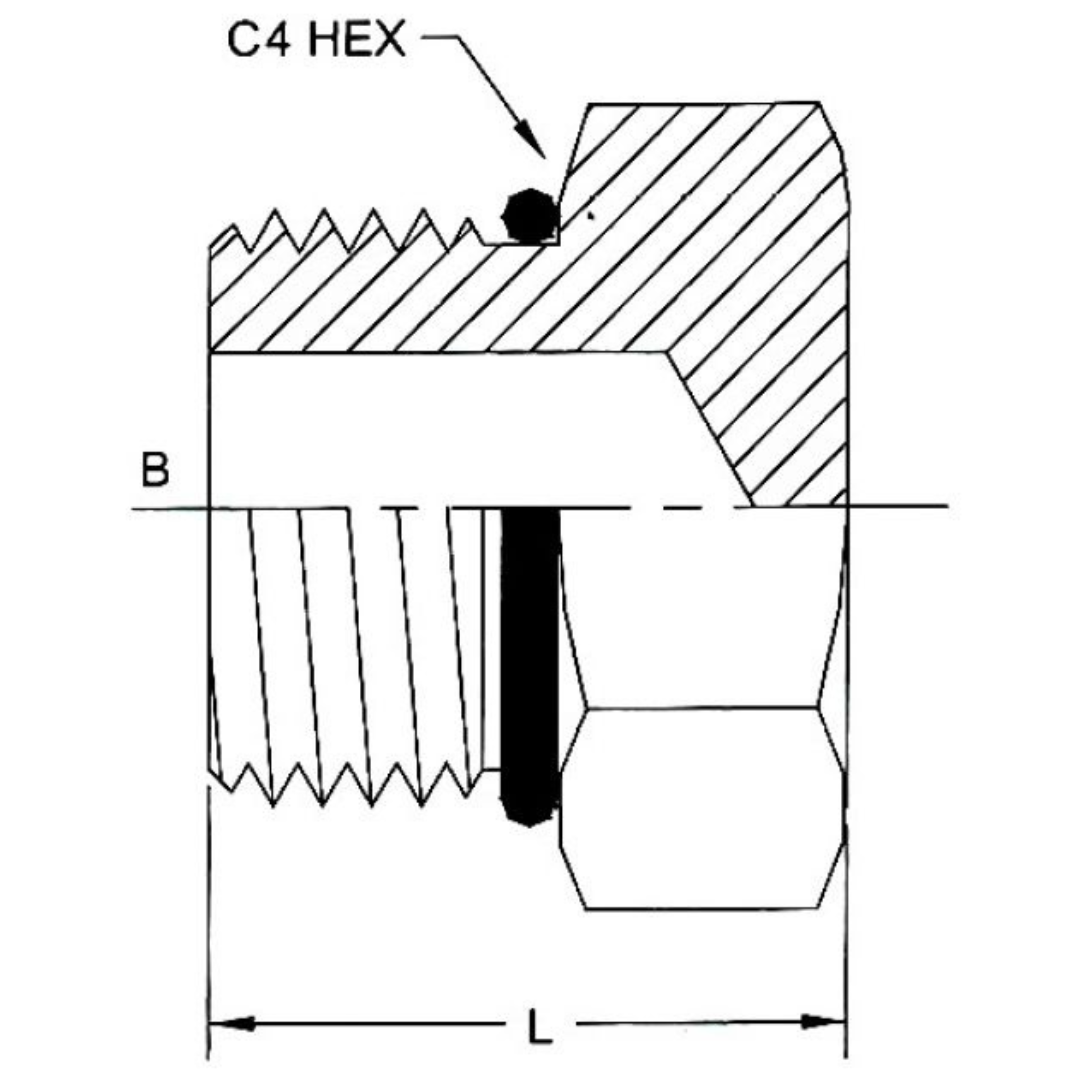 6408-24-O : OneHydraulics External Hex Steel Plug, 1-7/8-12 (-24) Male SAE ORB