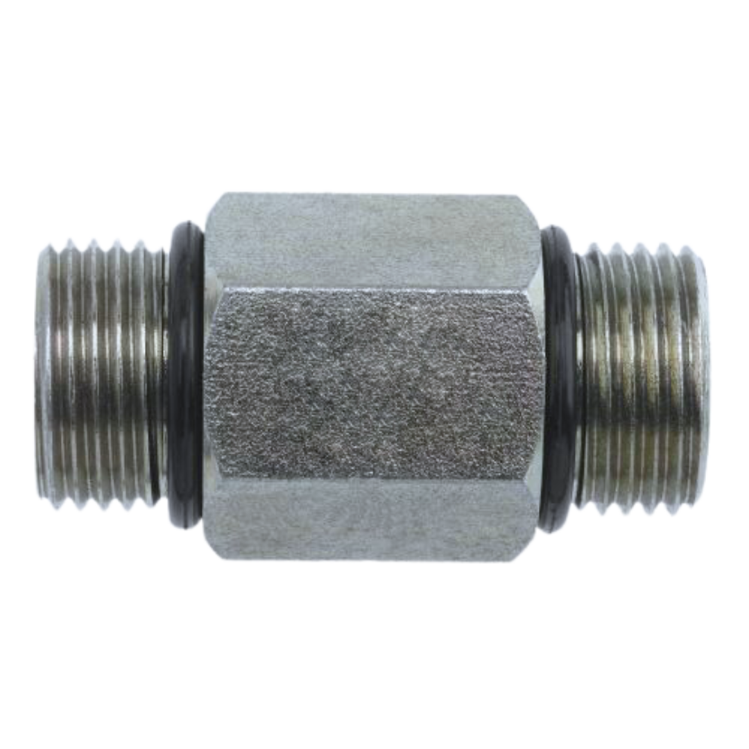 6464-L-08-08-O : OneHydraulics Straight Steel Rigid Long Adapter, 3/4-16 (-08) Male ORB x 3/4-16 (-08) Male ORB, 6000psi