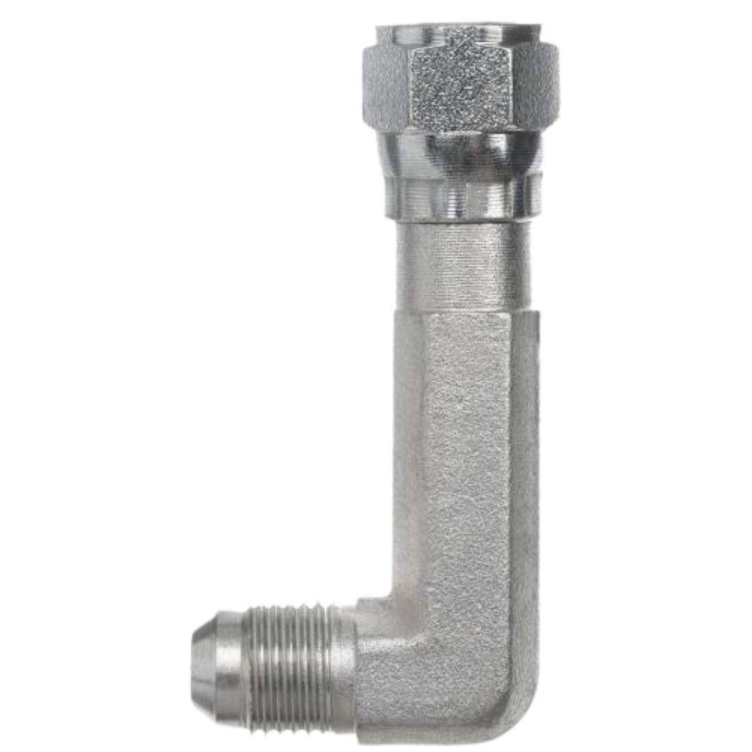 6500-L-16-16-SS : OneHydraulics 90-Degree Stainless Long Adapter, 1-5/16-12 (-16) Male JIC x 1-5/16-12 (-16) Female JIC Swivel, 3600psi