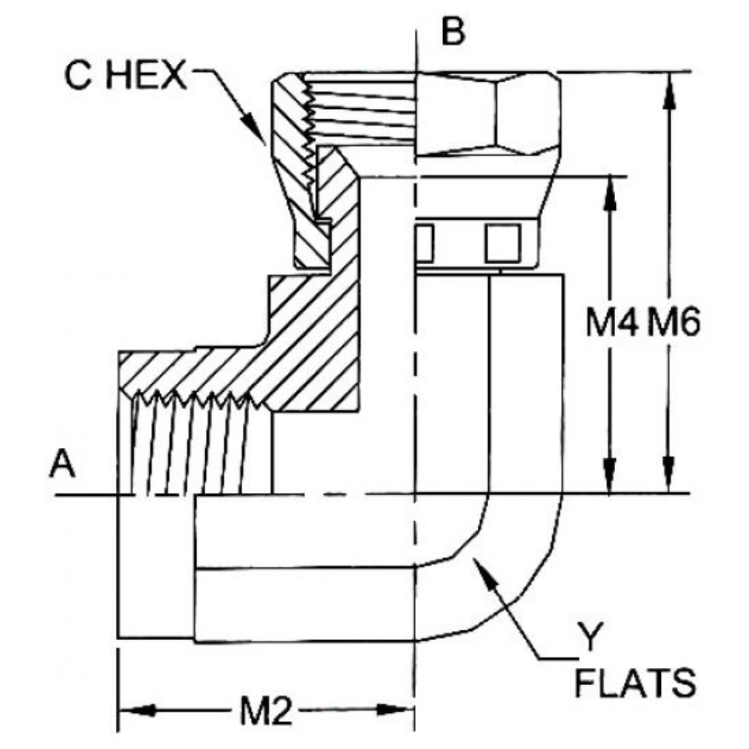 6503-04-05-SS : OneHydraulics 90-Degree Stainless Adapter, 1/4-18 (-04) Female NPTF x 1/2-20 (-05) Female JIC Swivel, 6000psi