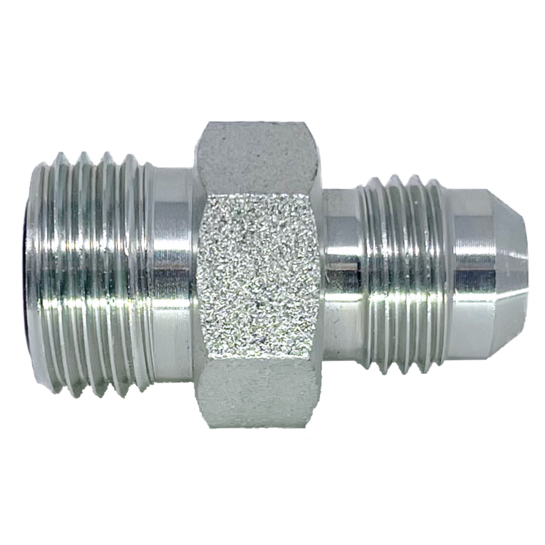 6622-06-04 : Adaptall Straight Steel Rigid Adapter, 11/16-16 (-06) Male ORFS x 7/16-20 (-04) Male JIC