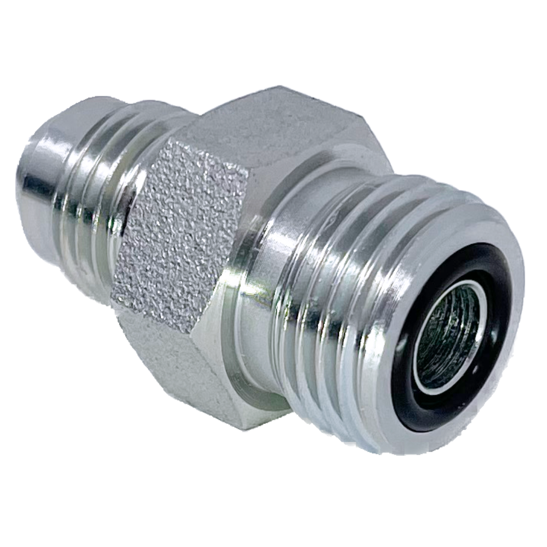 6622-06-04 : Adaptall Straight Steel Rigid Adapter, 11/16-16 (-06) Male ORFS x 7/16-20 (-04) Male JIC