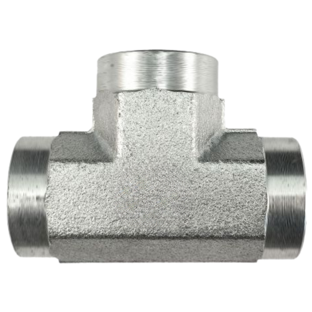 6660-10-10-10-FG : OneHydraulics Tee Steel Adapter, 7/8-14 (-10) Female ORB x 7/8-14 (-10) Female ORB x 7/8-14 (-10) Female ORB