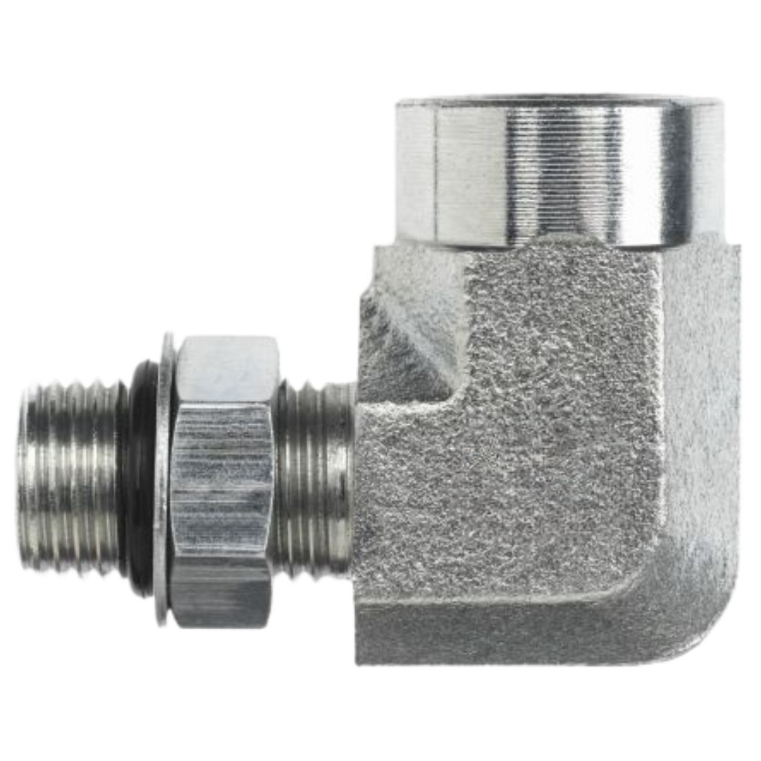 6805-10-08-NWO-SS : OneHydraulics 90-Degree Stainless Adapter, 7/8-14 (-10) Male Adjustable ORB x 1/2-14 (-08) Female NPT, 5400psi