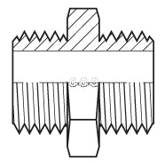 8000-12-08 : Adaptall Straight Brass Rigid Nipple Adapter, 3/4-14 (-12) Male BSPP x 1/2-14 (-08) Male BSPP
