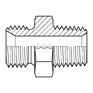 8007-06-04 : Adaptall Straight Brass Rigid Adapter, 3/8-19 (-06) Male BSPP x 1/4-18 (-04) Male NPT