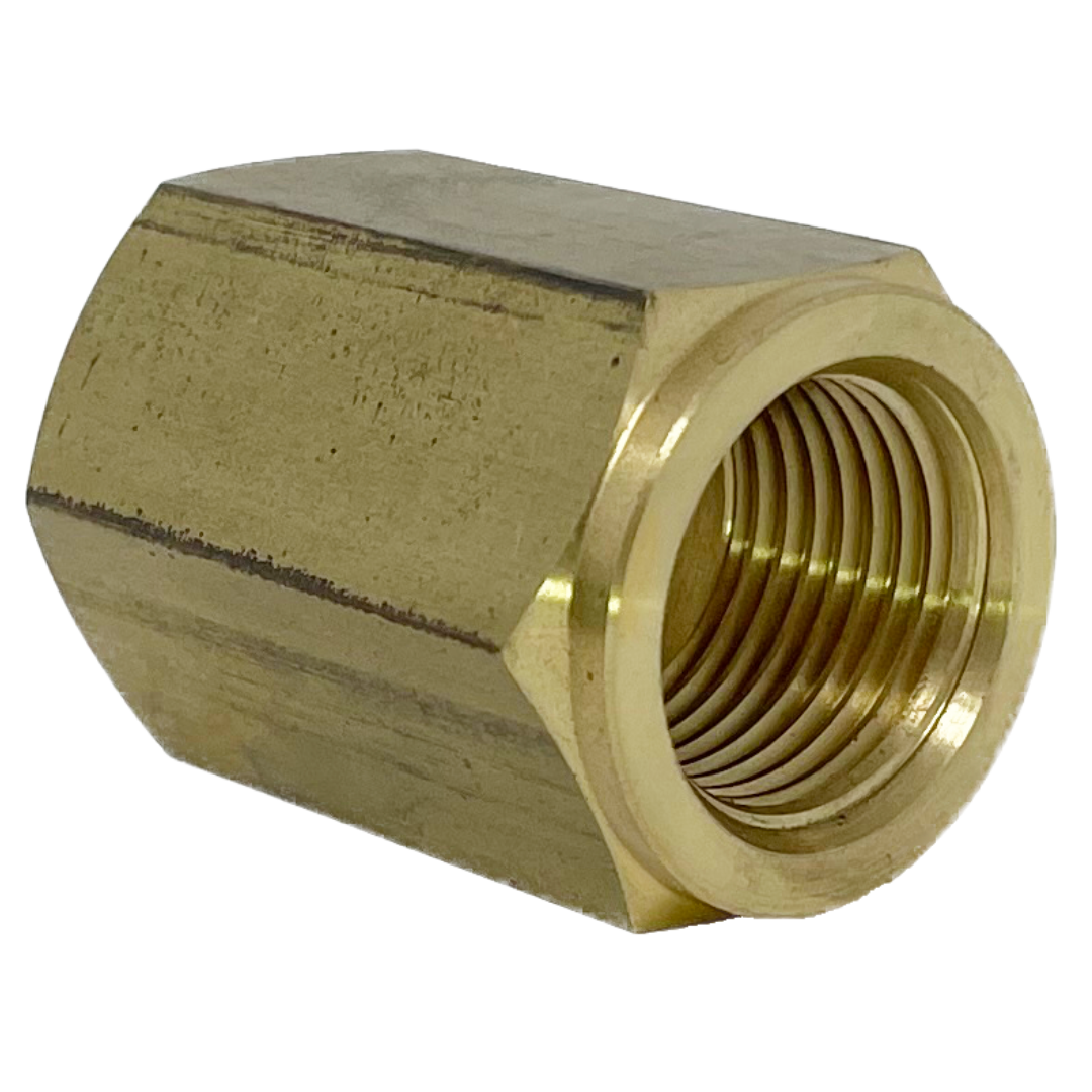 8044-06-06 : Adaptall Straight Brass Adapter, 3/8-19 (-06) Female BSPP x 3/8-18 (-06) Female NPT