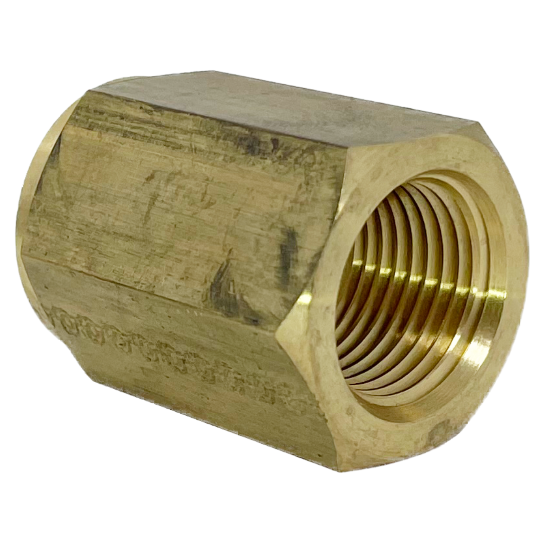 8044-06-06 : Adaptall Straight Brass Adapter, 3/8-19 (-06) Female BSPP x 3/8-18 (-06) Female NPT