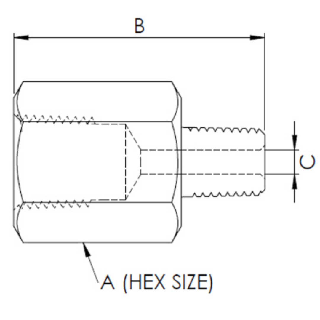 X8N12NF10 : OneXtreme Adapter, 0.5 (1/2") Male NPT x 0.75 (3/4") Female NPT, 10,000psi