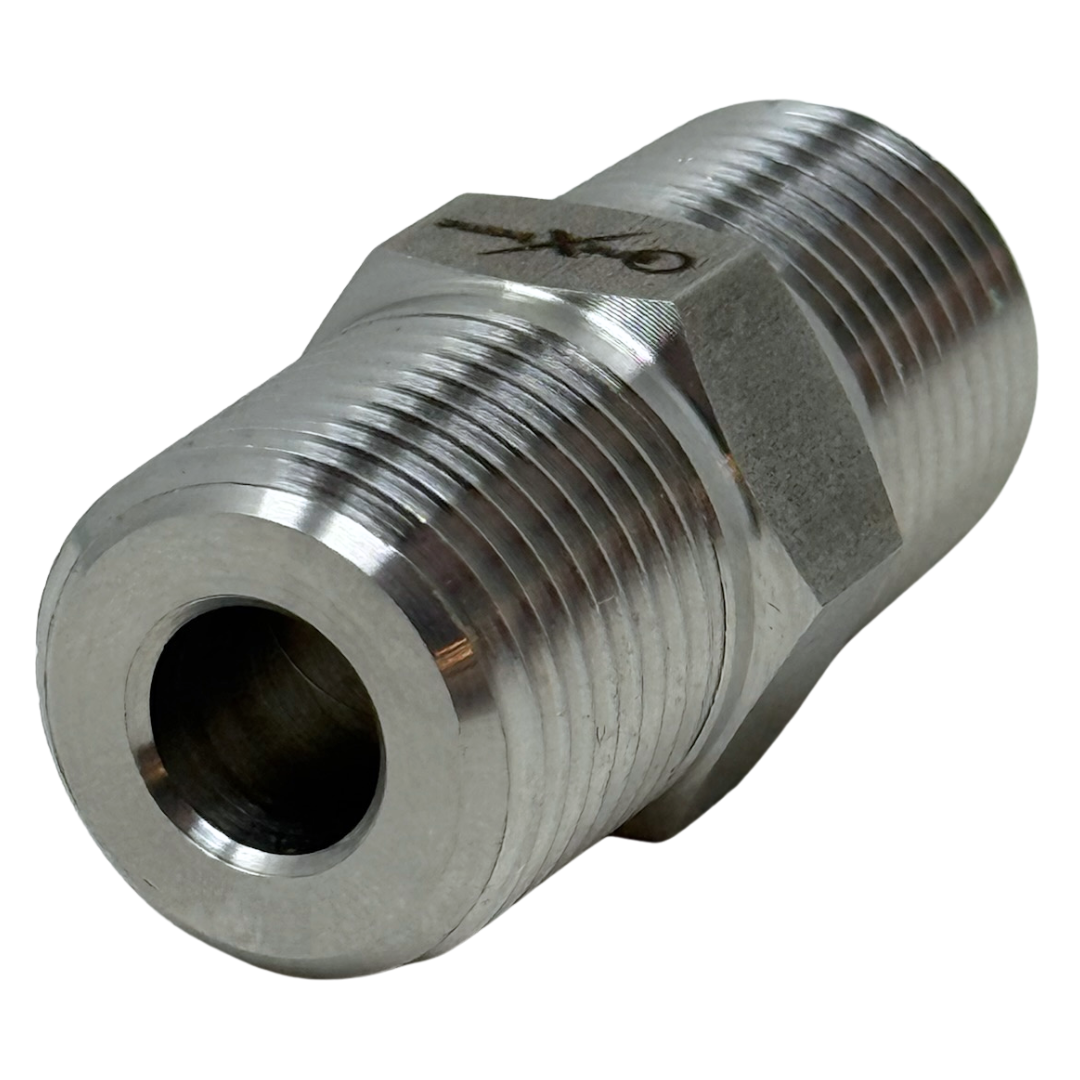 X8N08N-4-15 : OneXtreme Adapter, 0.5 (1/2") Male NPT x 0.5 (1/2") Male HX, 15,000psi