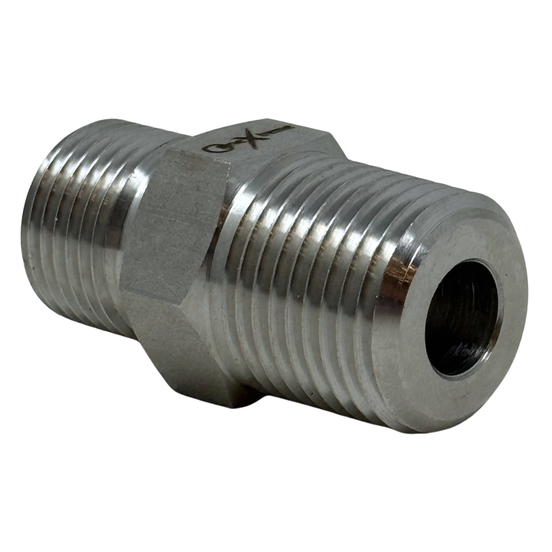X8N12TM15 : OneXtreme Adapter, 0.5 (1/2") Male NPT x 0.75 (3/4") Male Type-M, 15,000psi