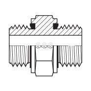 9000-02-02ES : Adaptall Straight Steel Rigid Adapter with Seal, 1/8-28 (-02) Male BSPP x 1/8-28 (-02) Male BSPP