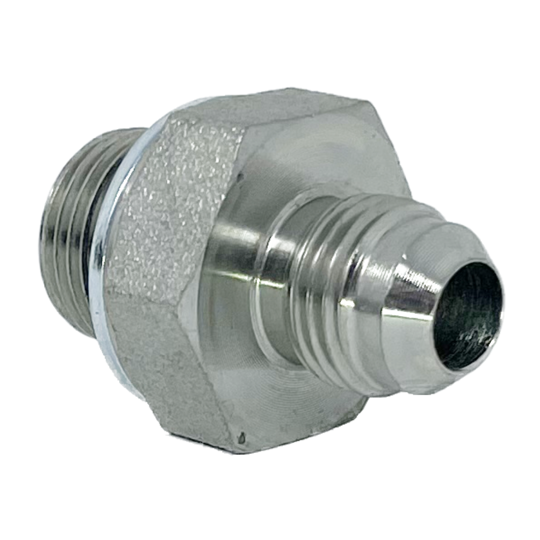 9002-16-16 : Adaptall Straight Steel Adapter, 1-5/16-12 (-16) Male JIC x 1-11 (-16) Male BSPP Port Only