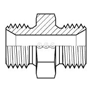 9004-16-38 : Adaptall Straight Steel Adapter, 1-11 (-16) Male BSPP x M38 X 1.5 (38mm) Male Metric
