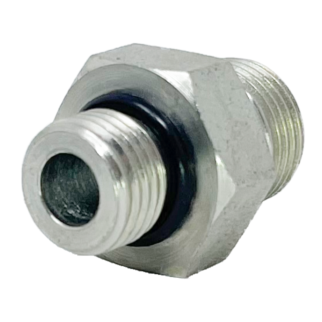 9006-16-20 : Adaptall Straight Steel Rigid Adapter, 1-5/16-12 (-16) Male ORB x 1-1/4-11 (-20) Male BSPP
