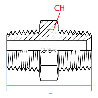 9008-48-48 : Adaptall Straight Steel Rigid Adapter, 3-11 (-48) Male BSPT x 3-8 (-48) Male NPT