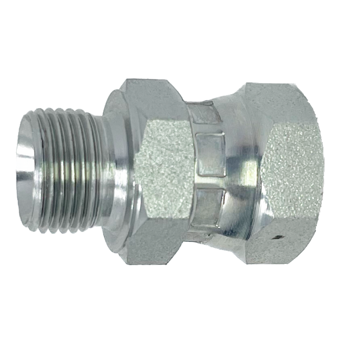 SS9015-16-16 : Adaptall Straight Stainless Swivel Adapter, 1-11 (-16) Male BSPP x 1-11 (-16) Female BSPP