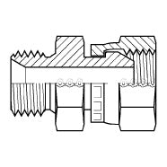 9024-22-10 : Adaptall Straight Steel Swivel Adapter, M22 X 1.5 (22mm) Male Metric x 7/8-14 UNF (-10) Female JIC