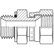 9024S-20-10 : Adaptall Straight Steel Swivel Adapter, M20 X 1.5 (20mm) Male Metric with Seal x 7/8-14 (-10) Female JIC