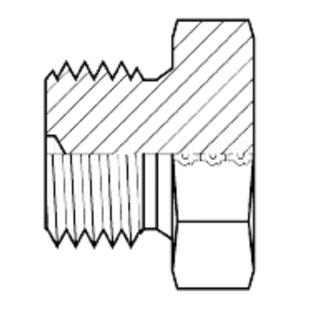 9030M-30X1.5 : Adaptall Steel Hex Plug, M30 X 1.5 (30mm) Male Metric