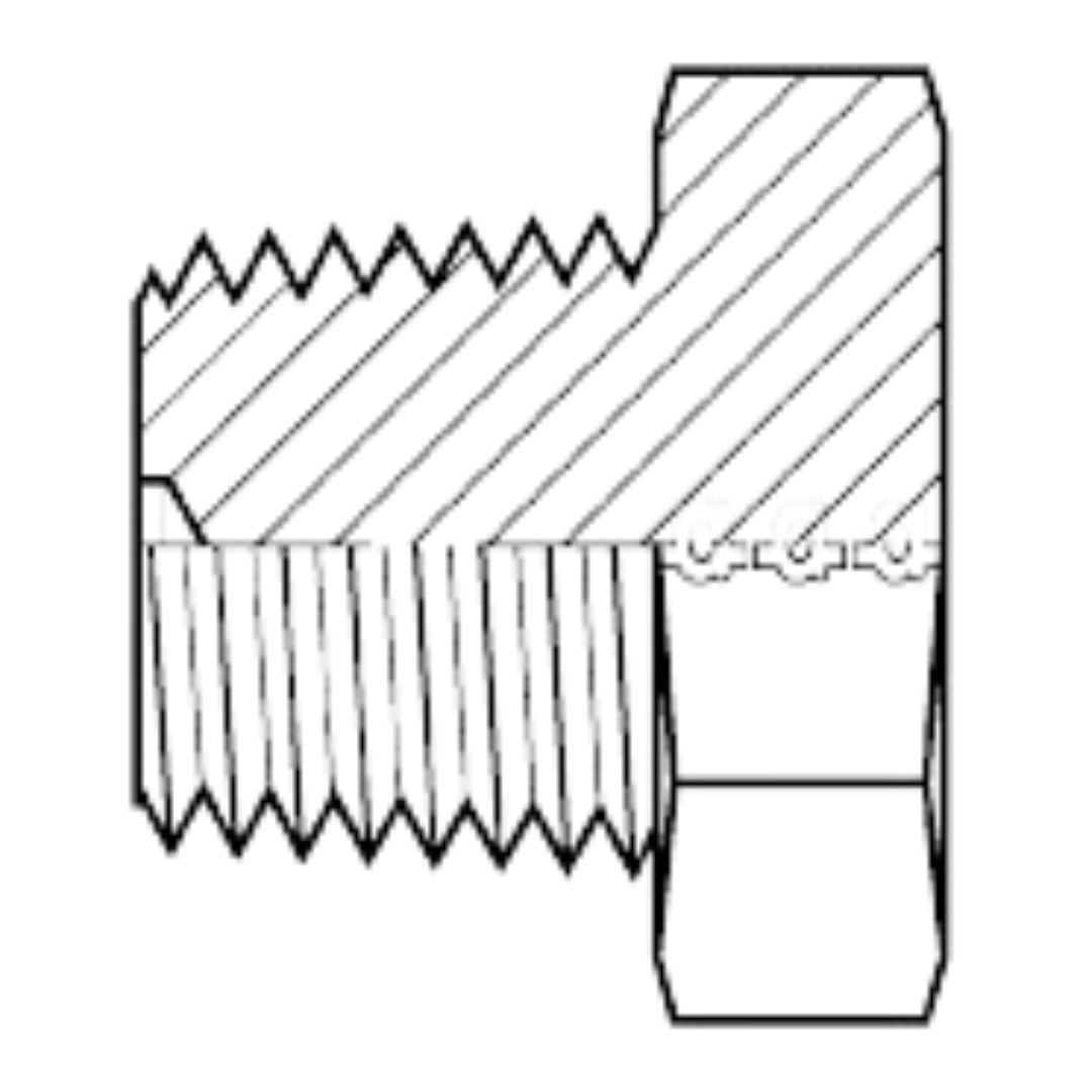 9030T-02 : Adaptall Steel Hex Plug (No Seal), 1/8-28 (-02) Male BSPT