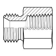 9034-06-06 : Adaptall Straight Steel Adapter, G 3/8-19 (-06) Male BSPP x R 3/8-19 (-06) Female BSPT