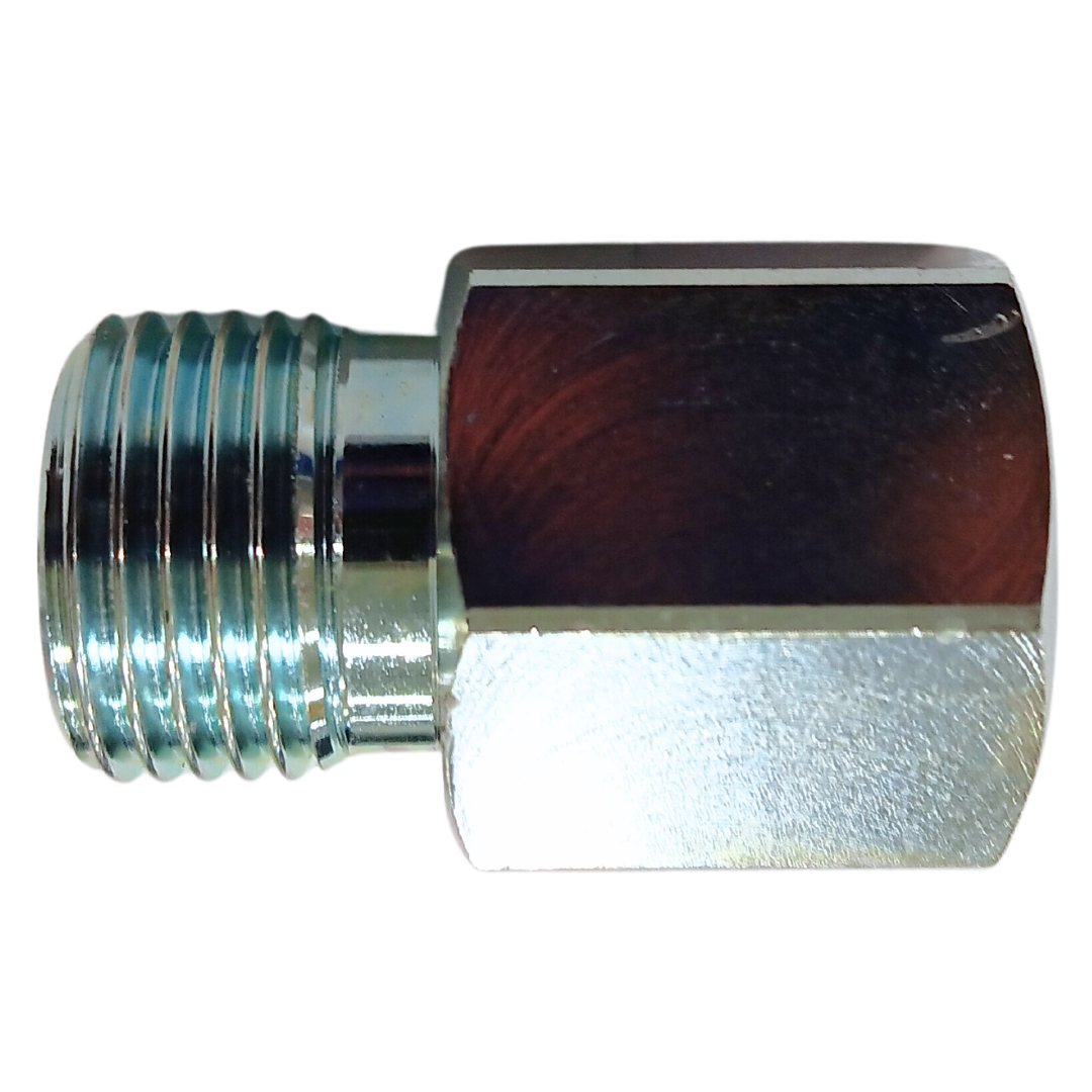9034-06-06 : Adaptall Straight Steel Adapter, G 3/8-19 (-06) Male BSPP x R 3/8-19 (-06) Female BSPT