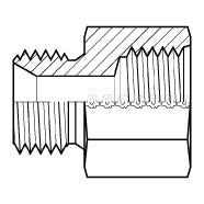 9036-16-16 : Adaptall Straight Steel Adapter, G 1-11 (-16) Male BSPP x 1-5/16-12 UNF (-16) Female ORB