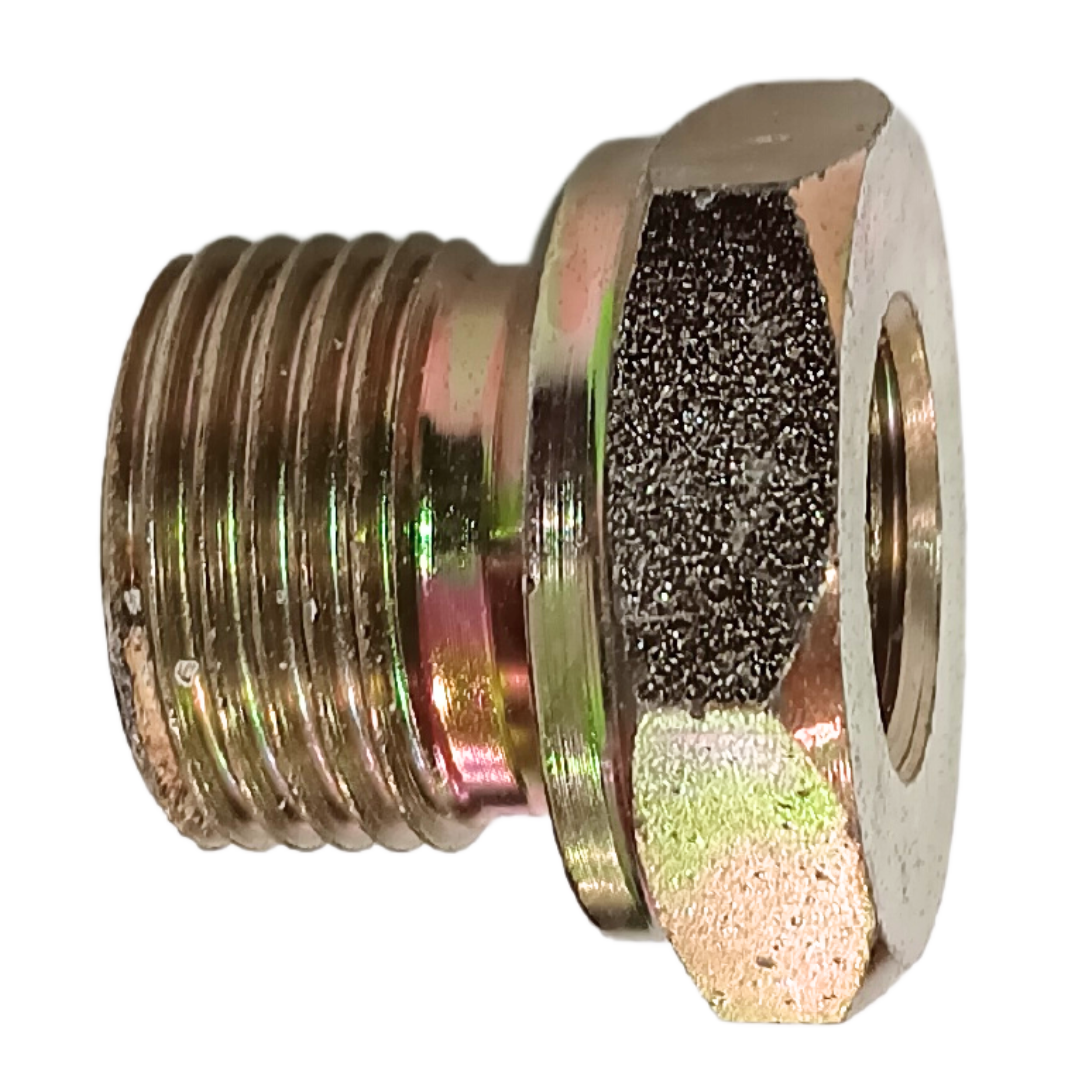 9038-12-04 : Adaptall Straight Steel Adapter Bushing, G 3/4-14 (-12) Male BSPP x G 1/4-19 (-04) Female BSPP