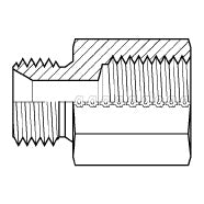 9039-20-32 : Adaptall Straight Steel Extended Adapter Bushing, G 1-1/4-11 (-20) Male BSPP x G 2-11 (-32) Female BSPP