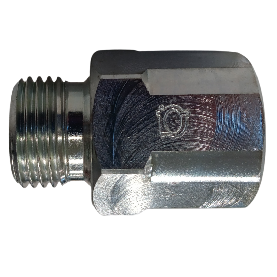 9039-20-32 : Adaptall Straight Steel Extended Adapter Bushing, G 1-1/4-11 (-20) Male BSPP x G 2-11 (-32) Female BSPP