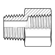 9042-12-08 : Adaptall Straight Steel Adapter, R 3/4-14 (-12) Male BSPT x 1/2-14 (-08) Female NPT