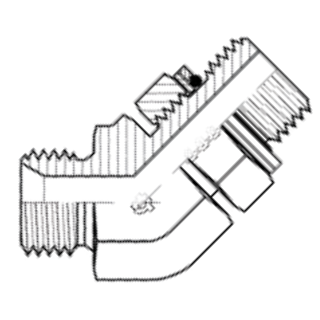 9051-06-06 : Adaptall 45-Degree Steel Adapter, 3/8-19 (-06) Male BSPP x 3/8-19 (-06) Male Adjustable BSPP