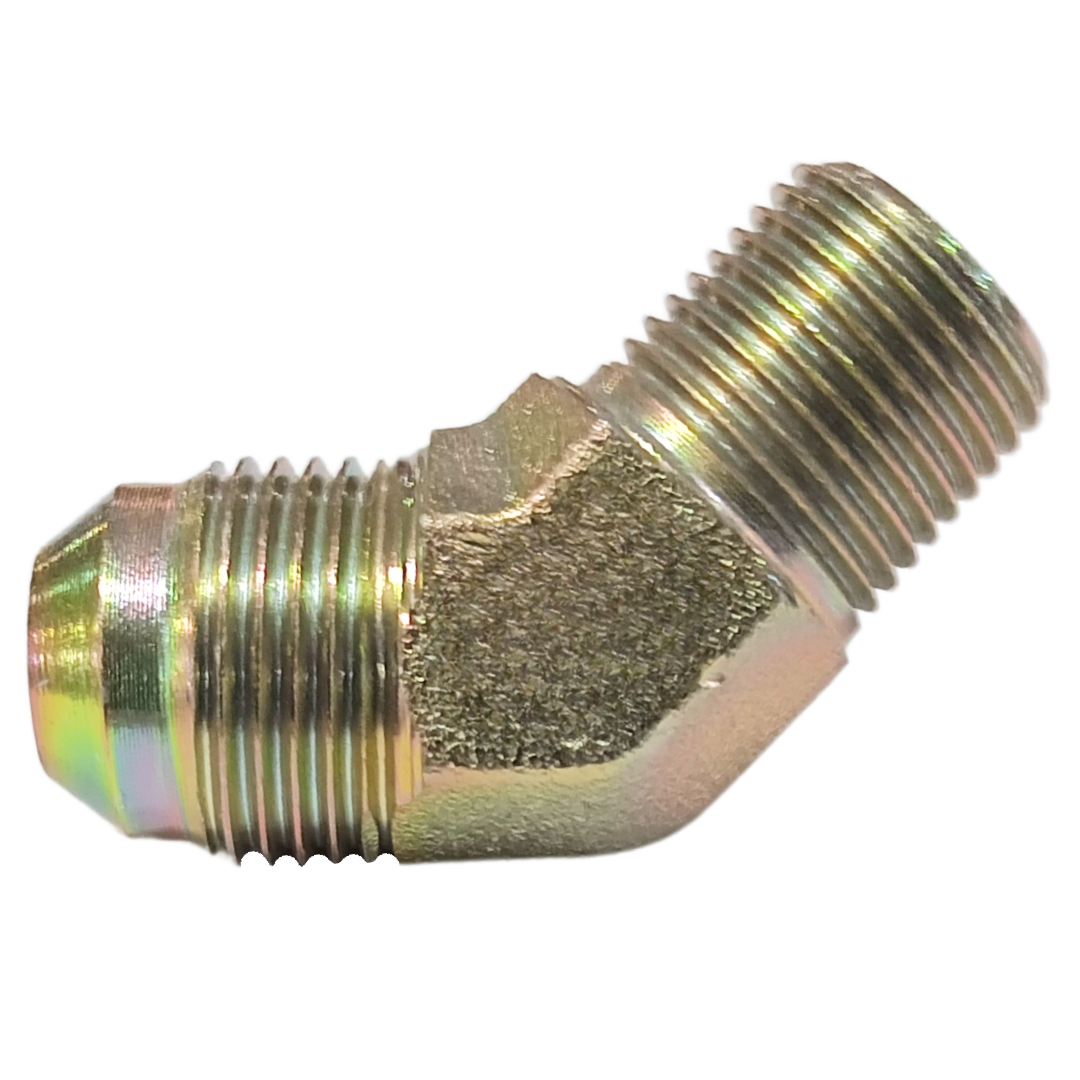 9064-20-20 : Adaptall 45-Degree Steel Adapter, 1-5/8-12 (-20) Male JIC x 1-1/4-11 (-20) Male BSPT
