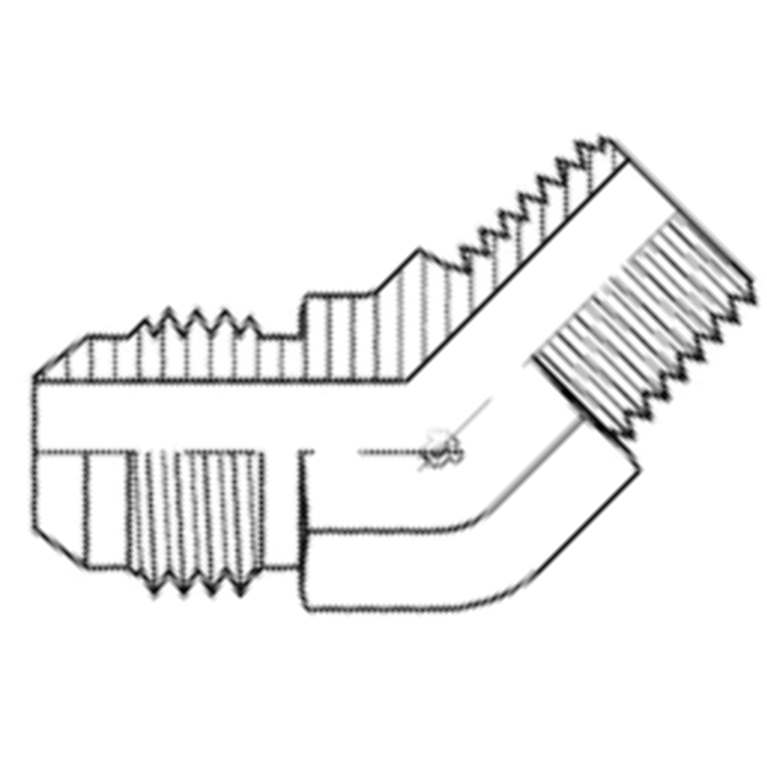 9064-20-20 : Adaptall 45-Degree Steel Adapter, 1-5/8-12 (-20) Male JIC x 1-1/4-11 (-20) Male BSPT