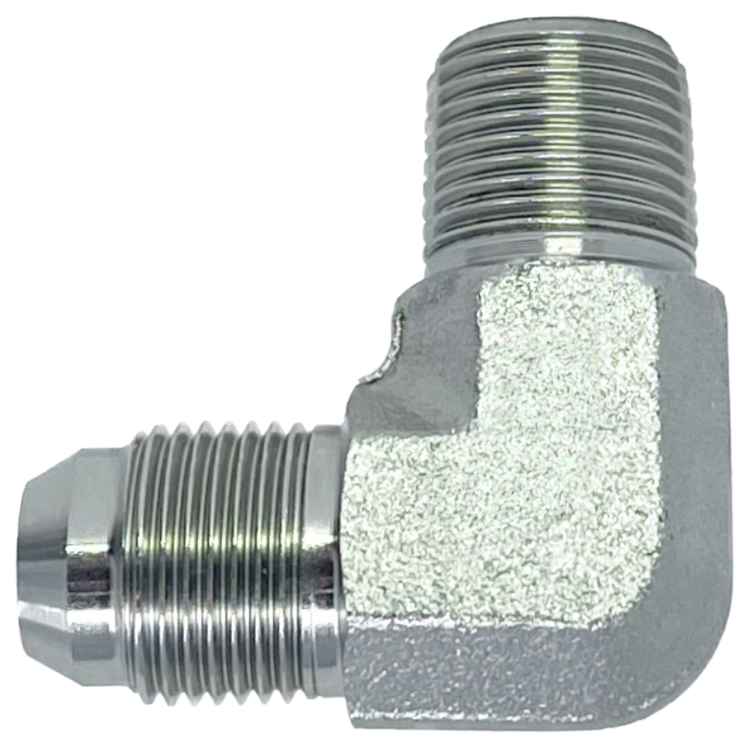 9224-16-16 : Adaptall 90-Degree Steel Adapter, 1-11 (-16) Male JIS x 1-11 (-16) Male BSPT