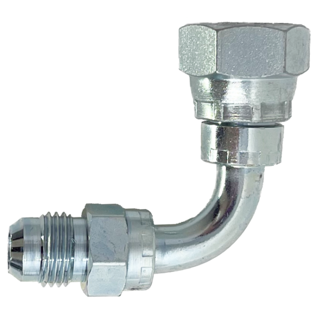 9250-16-16 : Adaptall 90-Degree Steel Adapter, 1-5/16-12 (-16) Male JIC x 1-11 (-16) Female BSPP Swivel