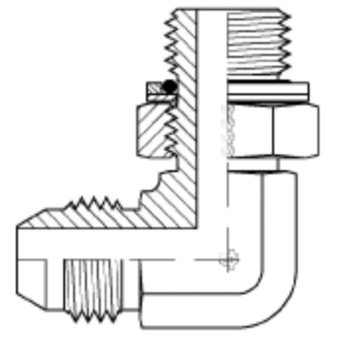 9259-08-08 : Adaptall 90-Degree Steel Adapter, 1/2-14 (-08) Male JIS x 1/2-14 (-08) Male Adjustable BSPP