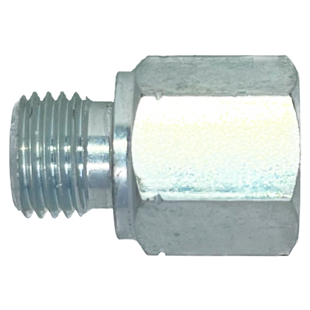 9335-14-06 : Adaptall Straight Steel Rigid Adapter, M14 X 1.5 (14mm) Male Metric x 9/16-18 (-06) Female ORB