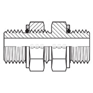 9474-02-02 : Adaptall Straight Steel Adjustable Bulkhead Adapter, G 1/8-28 (-02) Male BSPP x G 1/8-28 (-02) Male BSPP
