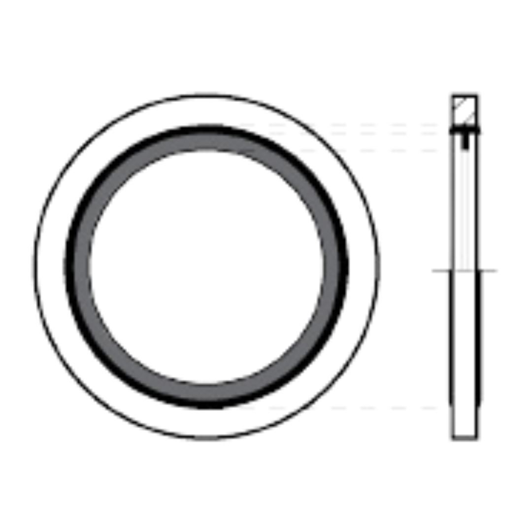 9500-08 : Adaptall Steel Buna-N Bonded Seal, 1/2" (-08) BSPP