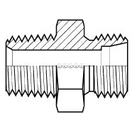 9607-08-L15-22 : Adaptall Straight Steel Adapter, 1/2-14 (-08) Male NPT x M22 X 1.5 (-L15) Male DIN Tube, Light Duty