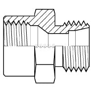 9624-08-L15-22 : Adaptall Straight Steel Adapter, 3/4-16 UNF (-08) Female JIC x M22 X 1.5 (-L15) Light Duty Male DIN