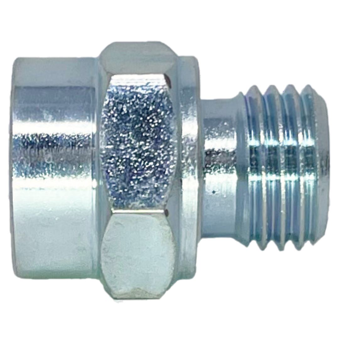 9624-08-L15-22 : Adaptall Straight Steel Adapter, 3/4-16 UNF (-08) Female JIC x M22 X 1.5 (-L15) Light Duty Male DIN