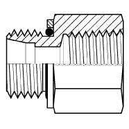 9636S-24-S16-12 : Adaptall Straight Steel Adapter, M24 X 1.5 (-S16) Male Heavy Duty DIN x 3/4-14 NPTF (-12) Female NPT