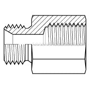 9638-27X2.0-18X1.5 : Adaptall Straight Steel Rigid Adapter, M27 X 2.0 (27mm) Male Metric x M18 X 1.5 (18mm) Female Metric