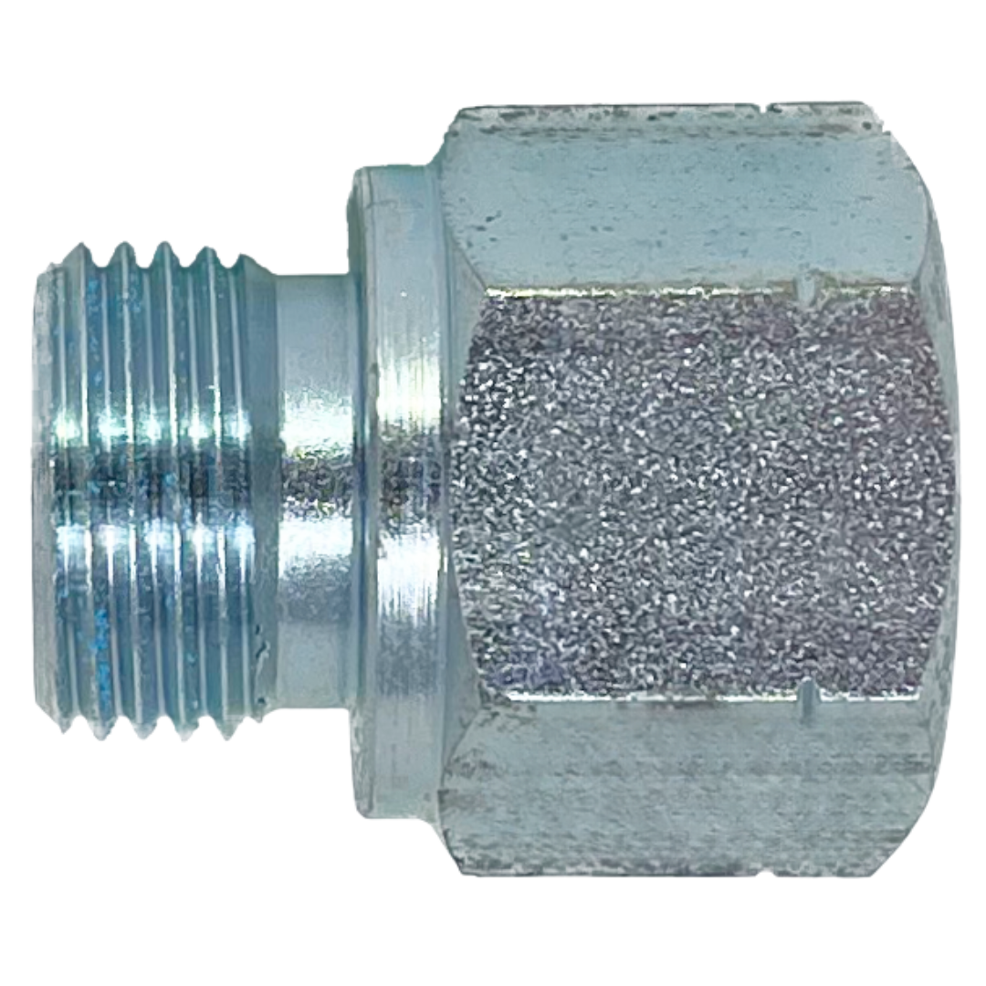 9638-27X2.0-18X1.5 : Adaptall Straight Steel Rigid Adapter, M27 X 2.0 (27mm) Male Metric x M18 X 1.5 (18mm) Female Metric