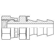 9900-10-10 : Adaptall Straight Steel Adapter, 5/8-14 (-10) Female BSPP x 5/8 (-10) Hose Barb